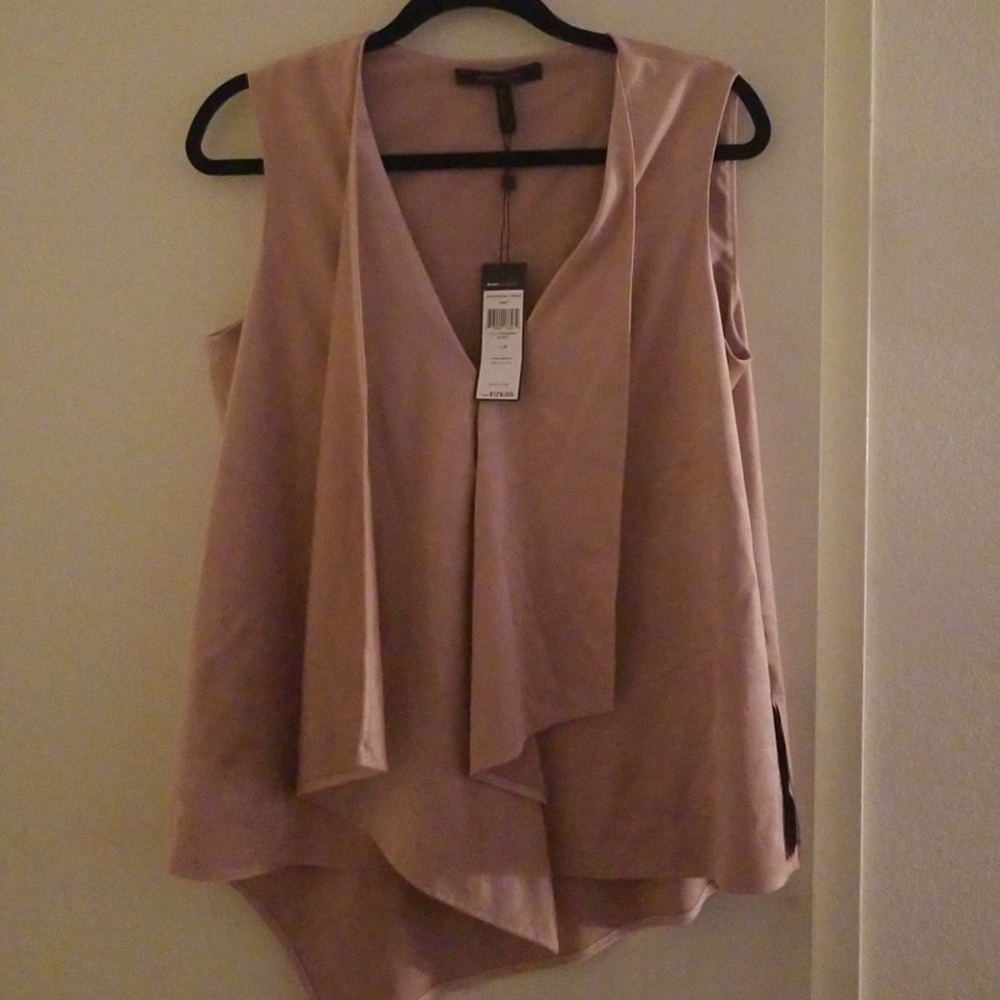 COPY - NWT BCBG Maxazria asymmetrical suede Top